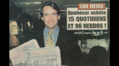 1999 – Acquisition du porte-feuille de journaux anglophones et d’hebdos de Sun Media Corporation, puis d’Osprey Media en 2006. Québecor devient le plus important éditeur de journaux au Canada. Elle vendra ces actifs en 2014.
