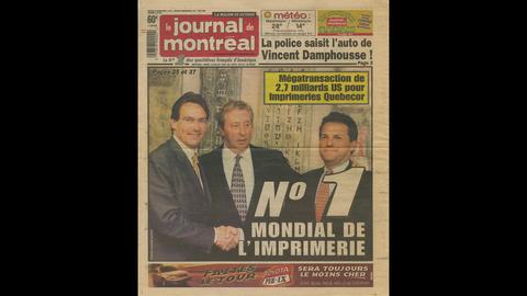 1999 − L’acquisition de World Color Press aux États-Unis, au coût de 4 G$, la plus importante transaction de l’histoire de Québecor, donne naissance à Quebecor World, qui devient alors le plus important imprimeur commercial du monde.