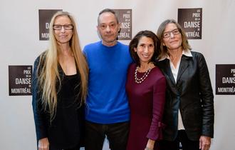 Left to right: Marie Chouinard, choreographer and president/founder of the PRIX DE LA DANSE DE MONTRÉAL; Daniel Léveillé, choreographer and recipient of the GRAND PRIX de la danse de Montréal; Sylvie Cordeau, Vice President, Philanthropy and Sponsorships of Quebecor; Suzanne Laverdière, director of culture at the city of Montréal.